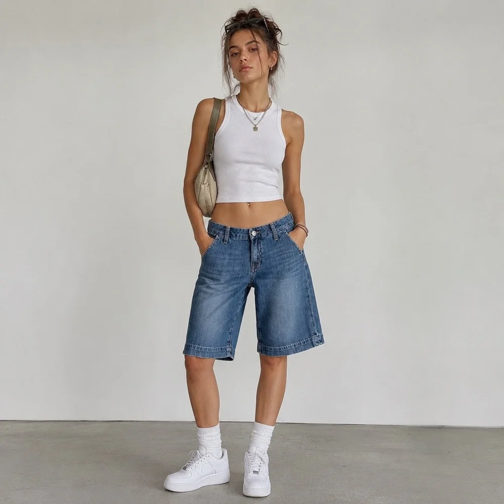 Miss Me Bermuda Denim Shorts‎ Womens 29 Blue Jeans Jorts Y2K Medium Wash JP4727
